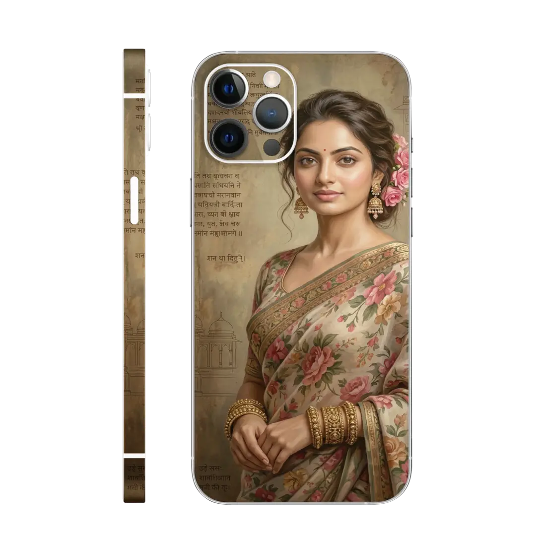 Vintage Saree Portrait Ai Mobile Skin