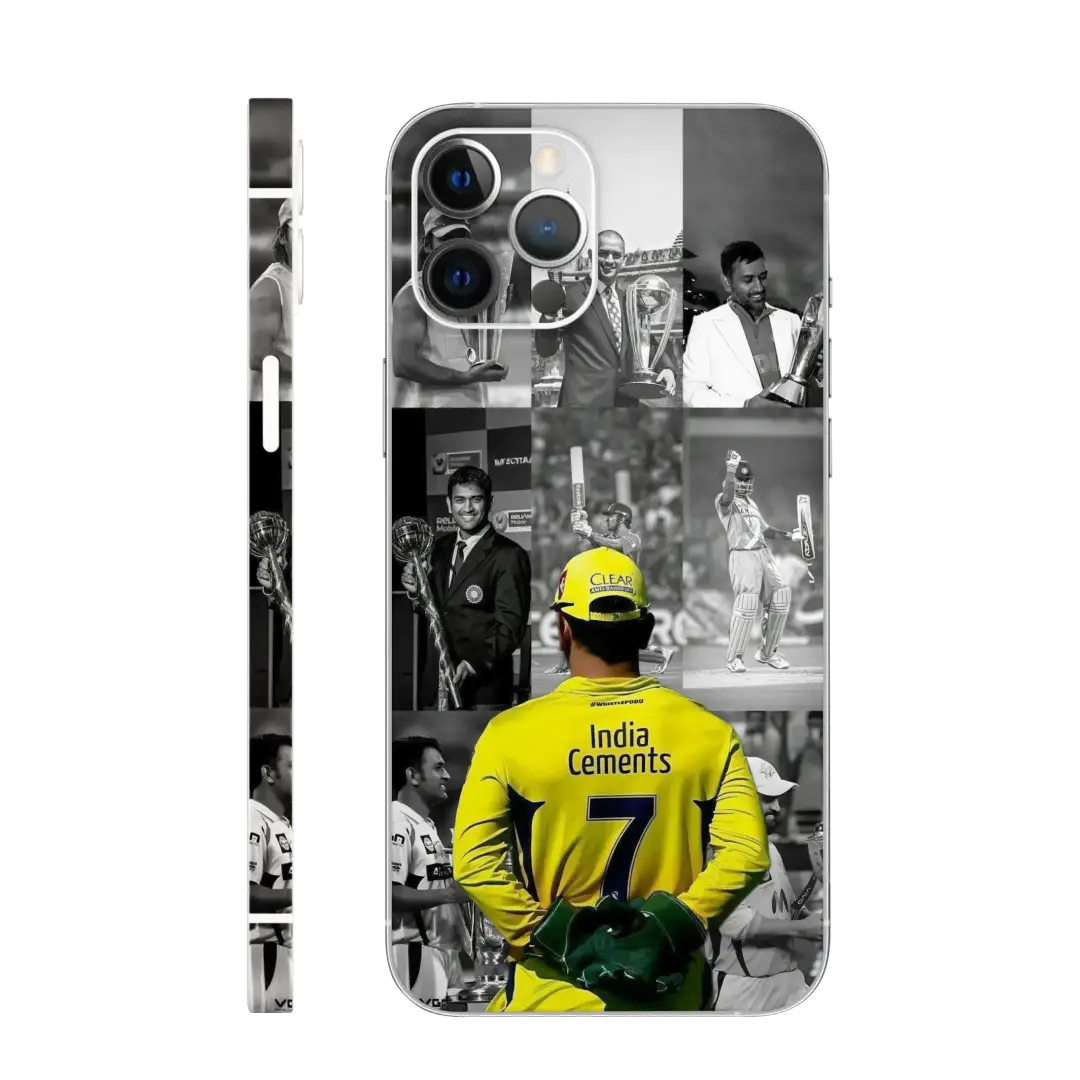 Dhoni Collage - CSK Back Mobile Skin