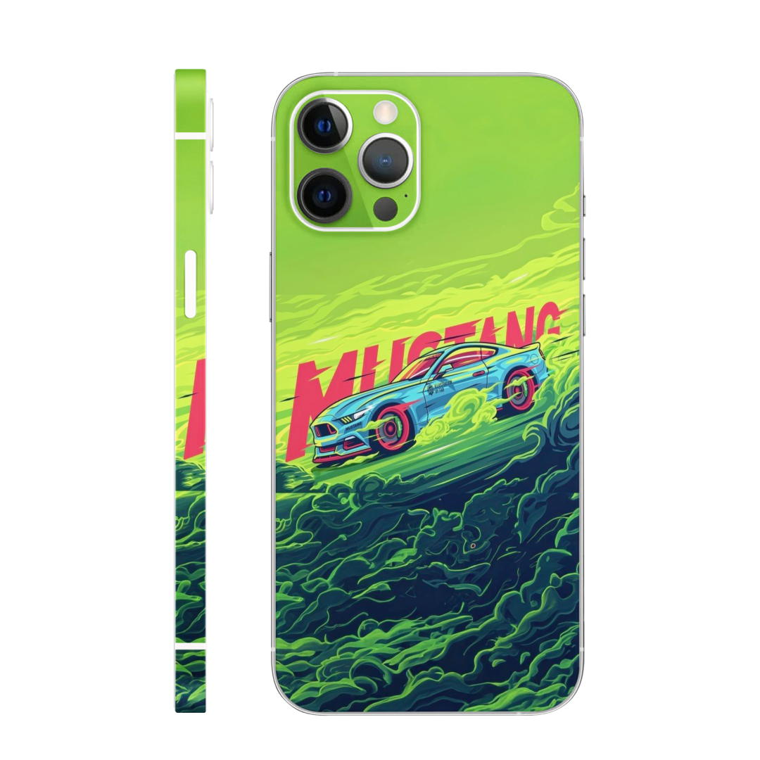 Yellow Neon Porsche Mobile Skin