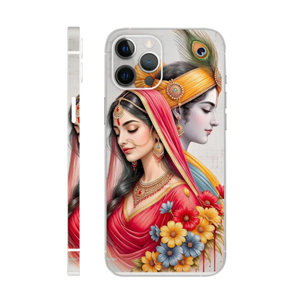 Floral Radha Krishna Mobile Skin