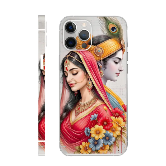 Floral Radha Krishna Mobile Skin