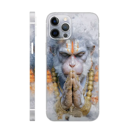Meditating Silver Hanuman Mobile Skin