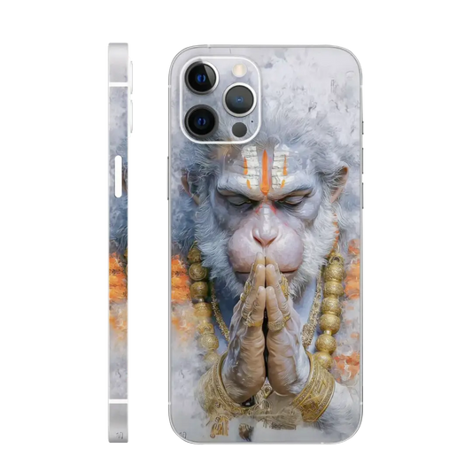 Meditating Silver Hanuman Mobile Skin