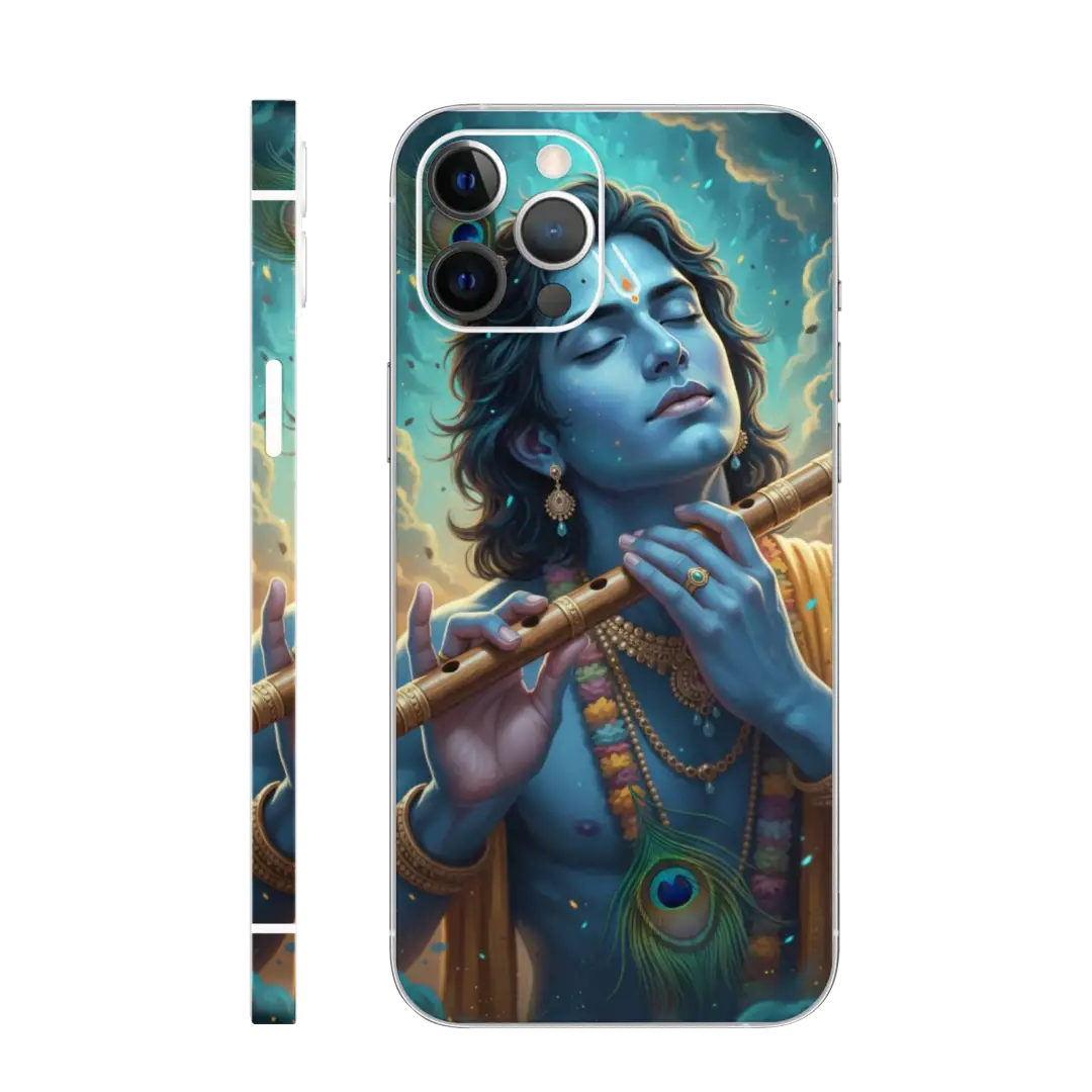 Krishna playing flute Mobile Skin