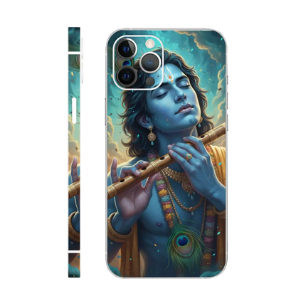 Krishna playing flute Mobile Skin