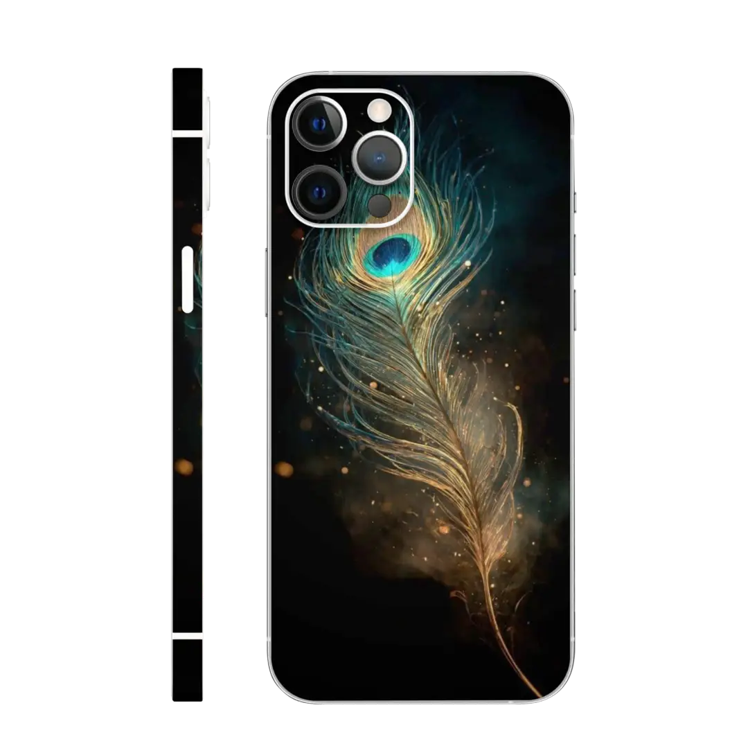 Neon Peacock Feather Mobile Skin