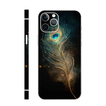 Neon Peacock Feather Mobile Skin