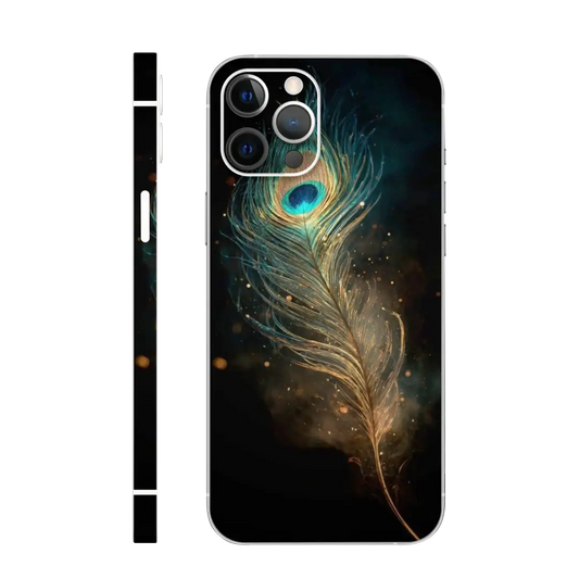 Neon Peacock Feather Mobile Skin