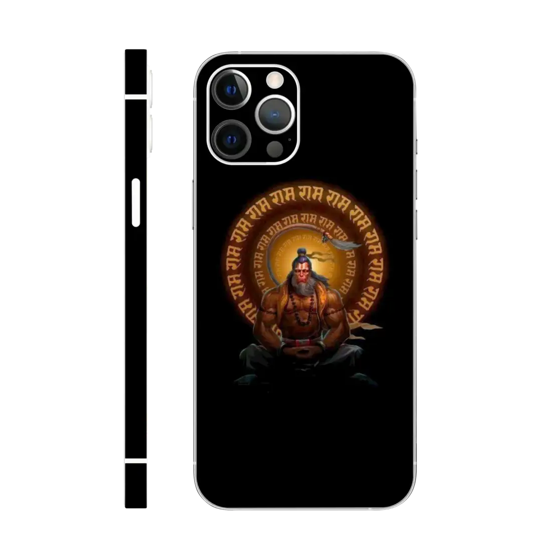 Hanuman with glowing Ram Ram mobile skin